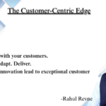 Illustration showing the concept of customer-centric business strategy with interconnected elements like empathy, collaboration, and innovation