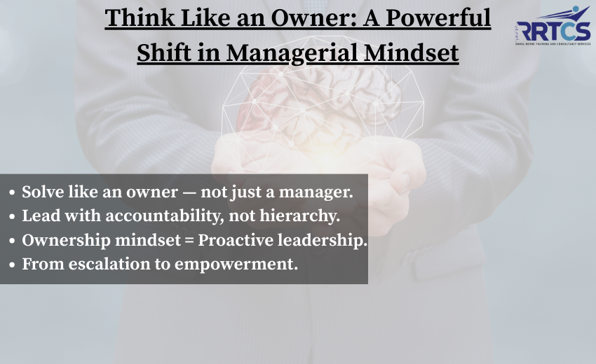 Visual representation of the 'Think Like an Owner' mindset—highlighting leadership, accountability, and proactive decision-making in management.