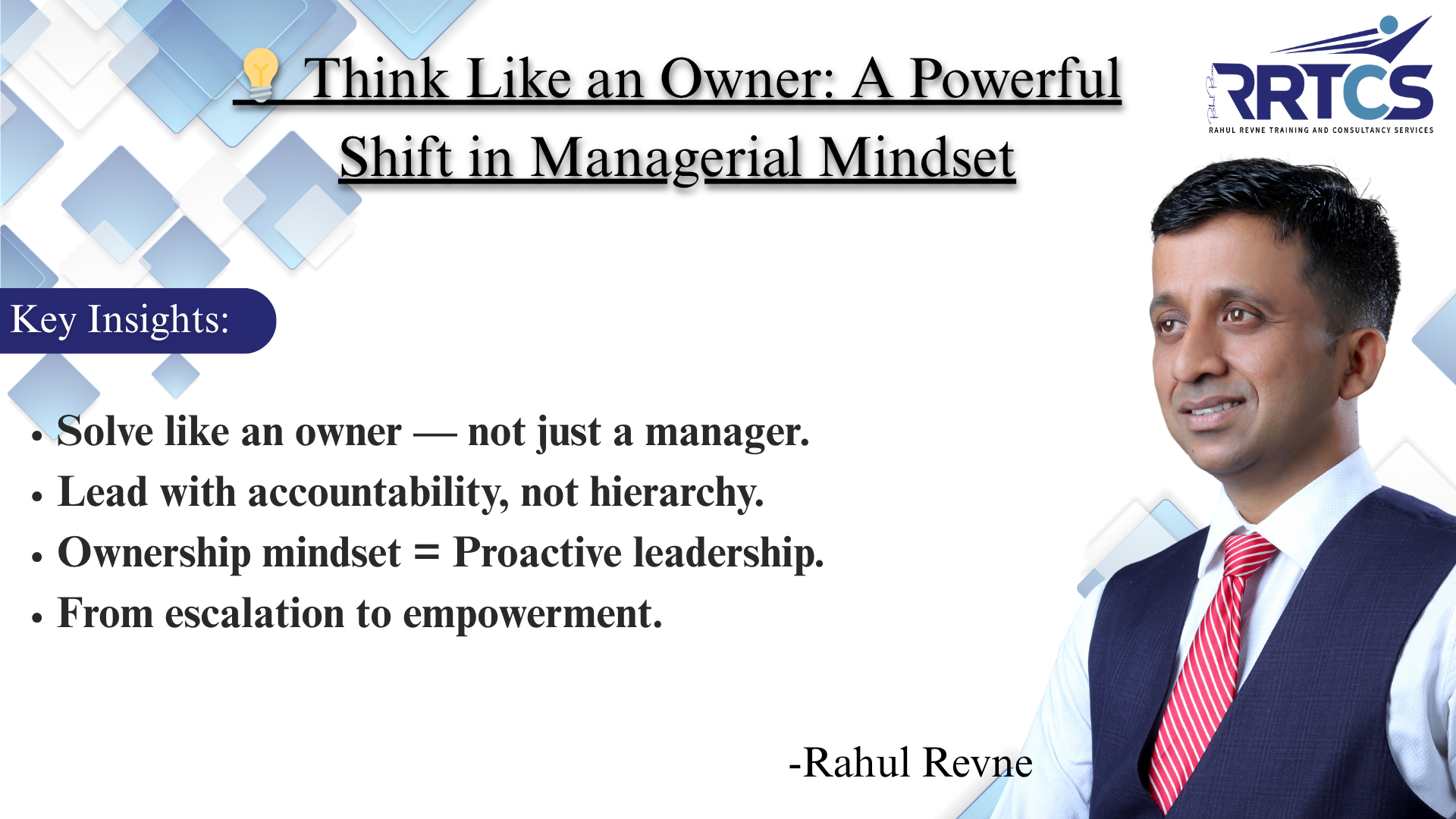 Visual representation of the 'Think Like an Owner' mindset—highlighting leadership, accountability, and proactive decision-making in management.